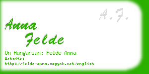 anna felde business card